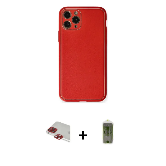 ieg™ iPhone 11 Pro Max Kılıf Yadigar Klasik - Siyah Joko Magic 5D Hayalet Cam + Pers Alüminyum Kamera Lens - KI