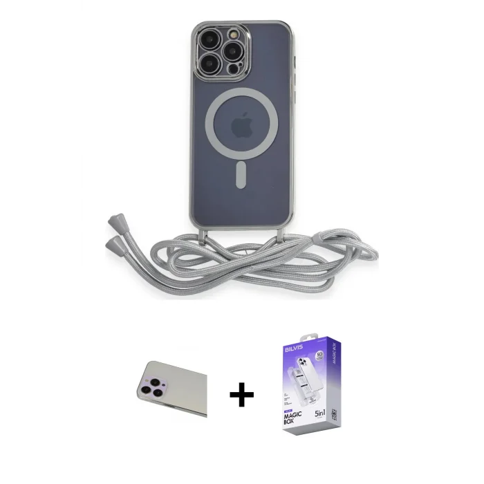 ieg™ iPhone 13 Pro Max Kılıf Eksen Özel Seri - Siyah Bilvis 5in1 3D Magic Cam Ekran Koruyucu + Rainbow Kamera Lens Koruma Cam - MR