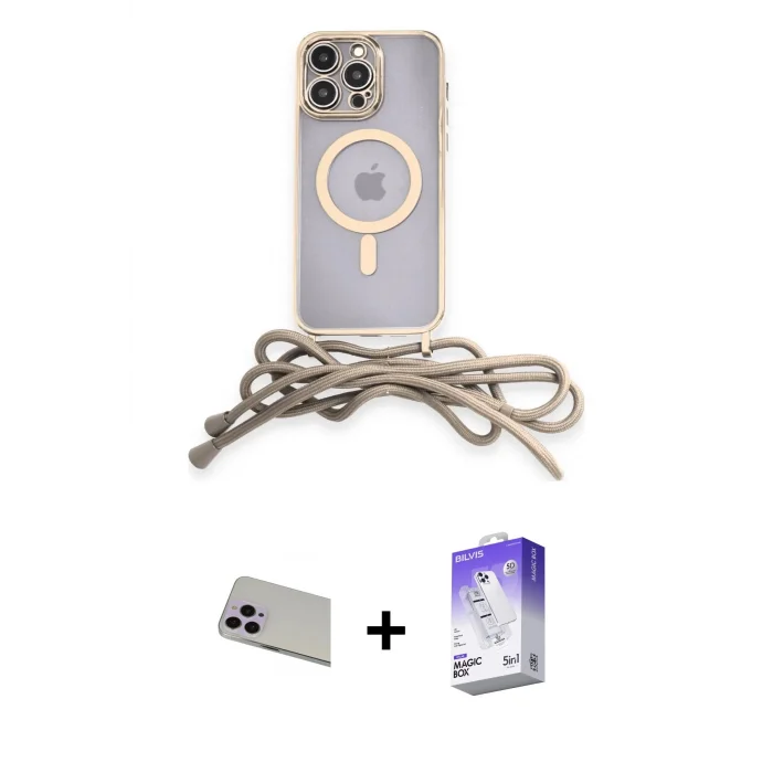 ieg™ iPhone 13 Pro Max Kılıf Eksen Özel Seri - Siyah Bilvis 5in1 3D Magic Cam Ekran Koruyucu + Rainbow Kamera Lens Koruma Cam - MR