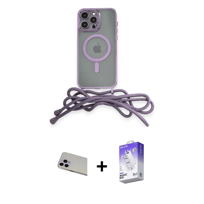 ieg™ iPhone 13 Pro Max Kılıf Eksen Özel Seri - Siyah Bilvis 5in1 3D Magic Cam Ekran Koruyucu + Rainbow Kamera Lens Koruma Cam - MR