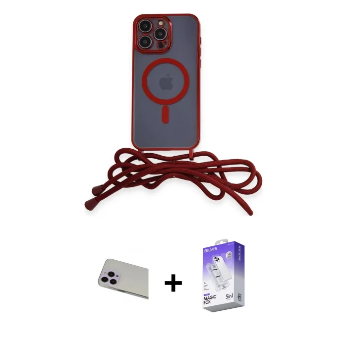 ieg™ iPhone 13 Pro Max Kılıf Eksen Özel Seri - Siyah Bilvis 5in1 3D Magic Cam Ekran Koruyucu + Rainbow Kamera Lens Koruma Cam - MR