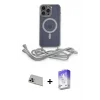 ieg™ iPhone 13 Pro Max Kılıf Eksen Özel Seri - Siyah Bilvis 5in1 3D Magic Cam Ekran Koruyucu + Rainbow Kamera Lens Koruma Cam - MR