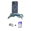ieg™ iPhone 13 Pro Max Kılıf Eksen Özel Seri - Siyah Bilvis 5in1 3D Magic Cam Ekran Koruyucu + Rainbow Kamera Lens Koruma Cam - MR