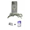 ieg™ iPhone 13 Pro Max Kılıf Eksen Özel Seri - Siyah Bilvis 5in1 3D Magic Cam Ekran Koruyucu + Rainbow Kamera Lens Koruma Cam - MR