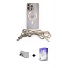 ieg™ iPhone 13 Pro Max Kılıf Eksen Özel Seri - Siyah Bilvis 5in1 3D Magic Cam Ekran Koruyucu + Rainbow Kamera Lens Koruma Cam - MR