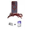 ieg™ iPhone 13 Pro Max Kılıf Eksen Özel Seri - Siyah Bilvis 5in1 3D Magic Cam Ekran Koruyucu + Rainbow Kamera Lens Koruma Cam - MR