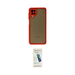ieg™ Galaxy A12 Kılıf Ahenk Çizgi Serisi - Şeffaf Pasifik Cam Ekran Koruyucu