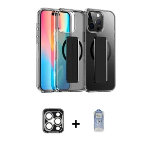 ieg™ iPhone 15 Pro Max Kılıf Nova Işık Koleksiyonu - Siyah Joko Magic 5D Cam + PVD Metal Kamera Lens - GS