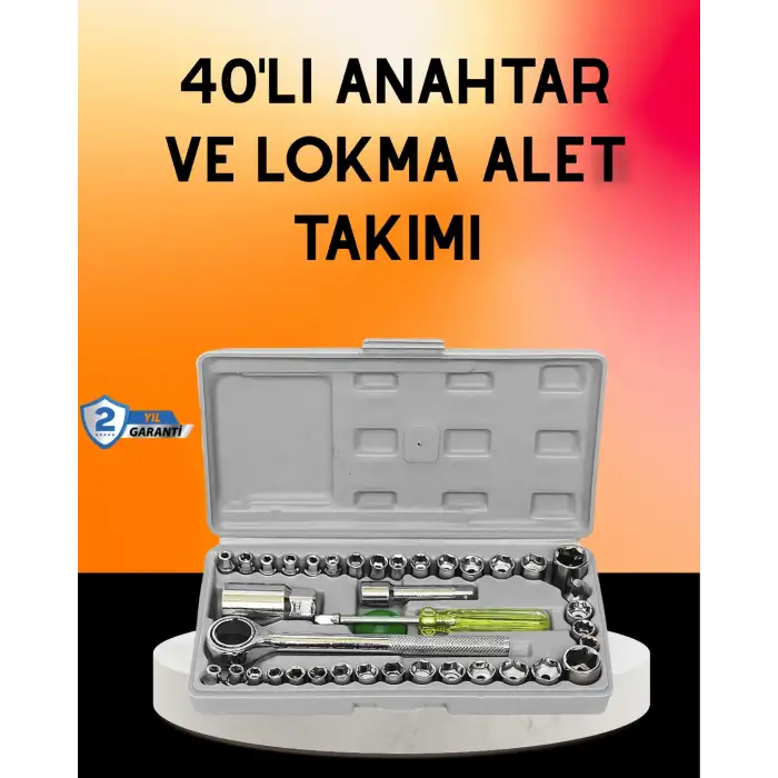 40 Parça Cırcır Lokma Anahtar Seti Profesyonel Kullanım
