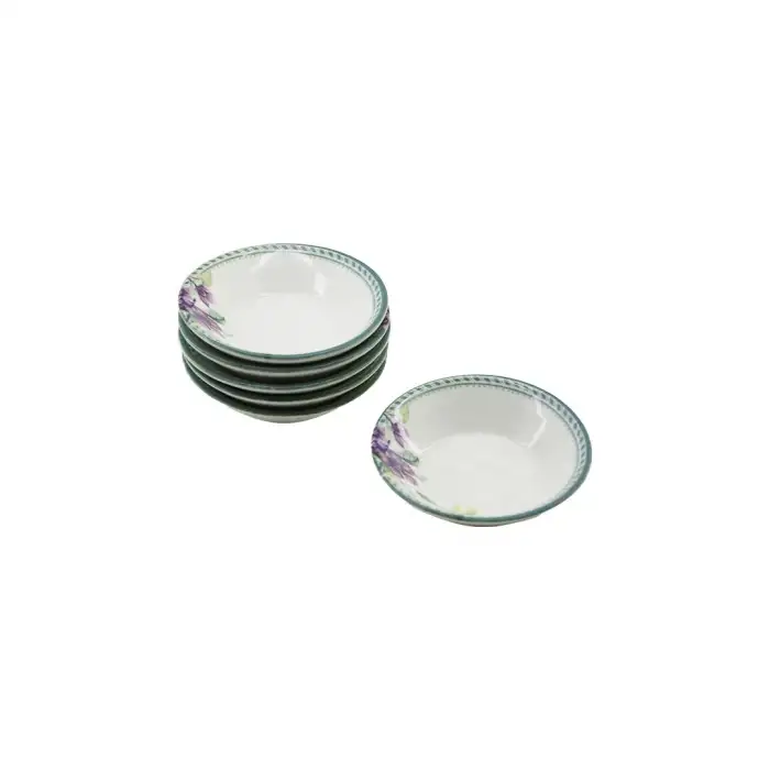 6 Pcs Porselen Desenli Çay Tabağı