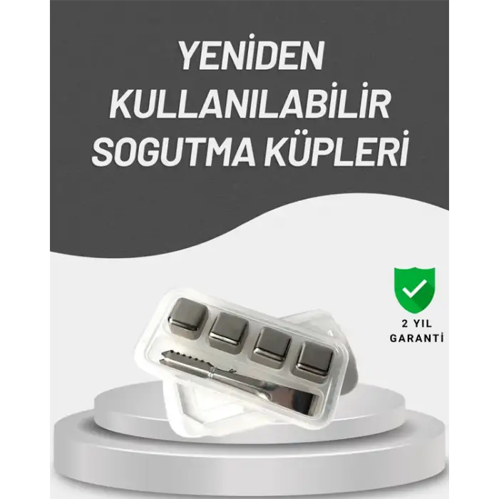 Çevre Dostu Metal Buz Küpü Ve Kullanışlı Klips Seti