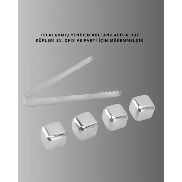 Çevre Dostu Metal Buz Küpü Ve Kullanışlı Klips Seti