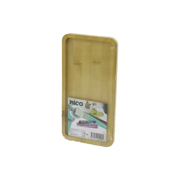 Dikdörtgen Ahşap Bambu Yağdanlık Altlık Mini Tepsi 12 X 23.4 X 0.8cm