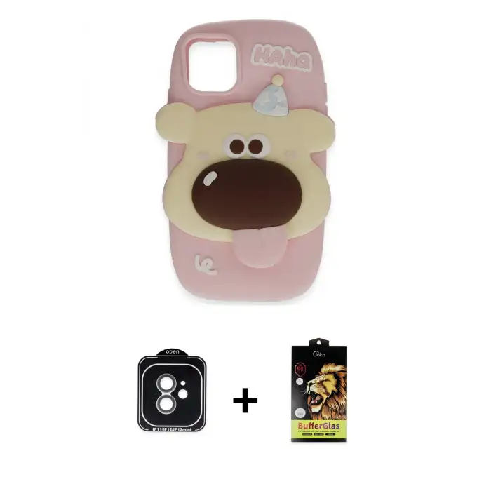 ieg™ iPhone 11 Kılıf Akış Yansıma - Siyah Buffer Cam Ekran Koruyucu + PVD Metal Kamera Lens - YL