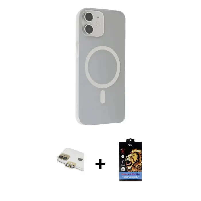 ieg™ iPhone 11 Kılıf Çekirdek Modern Prime - Siyah Buffer Hayalet Cam Ekran Koruyucu + Pers Alüminyum Kamera Lens - GD