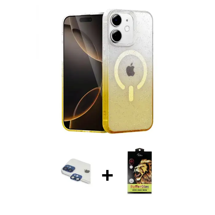 ieg™ iPhone 11 Kılıf Eksen Minimal Özel Seri - Siyah Buffer Cam Ekran Koruyucu + Pers Alüminyum Kamera Lens - LT