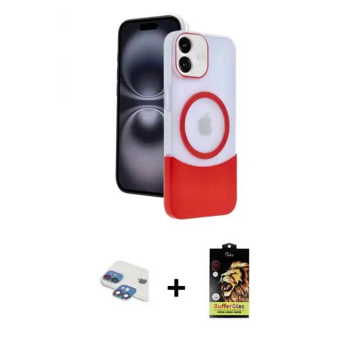 ieg™ iPhone 11 Kılıf Kozmos Form Özel Seri - Siyah Buffer Cam Ekran Koruyucu + Pers Alüminyum Kamera Lens - GI