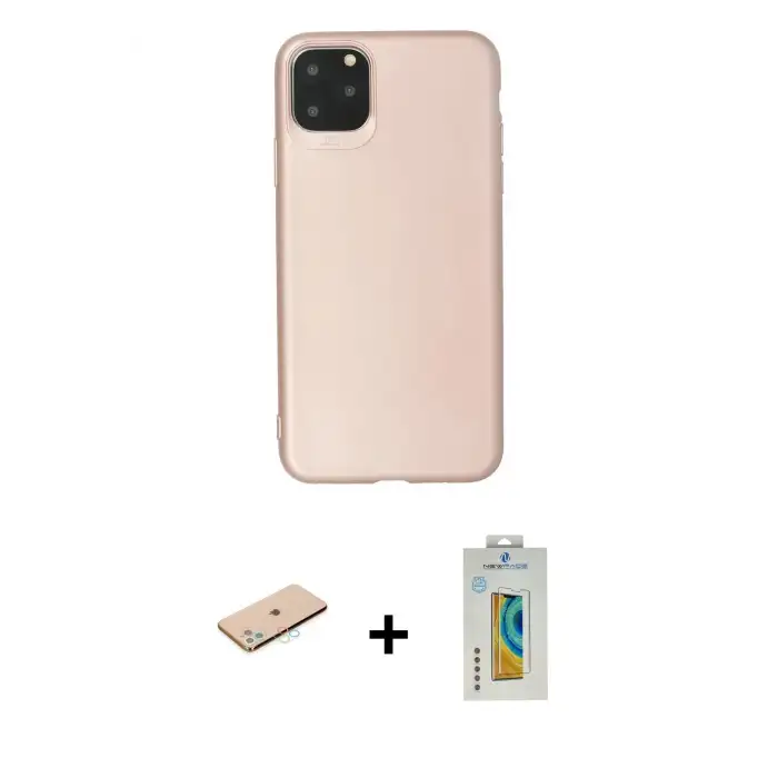 ieg™ iPhone 11 Pro Max Kılıf Kozmos Yansıma Özel Seri - Siyah Polymer Nano Ekran Koruyucu + Renkli Kamera Lens Koruma Cam - MI