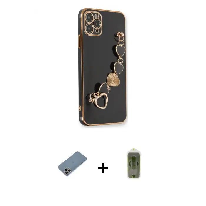 ieg™ iPhone 11 Pro Max Kılıf Nova Işık Prime - Siyah Joko Magic 5D Hayalet Cam + Shine Kamera Lens Koruma Cam - GI