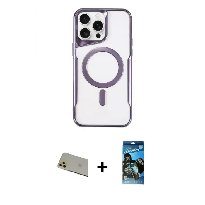 ieg™ iPhone 11 Pro Max Kılıf Yadigar Klasik Özel Seri - Siyah 34D Izgaralı Cam + Rainbow Kamera Lens Koruma Cam - GD
