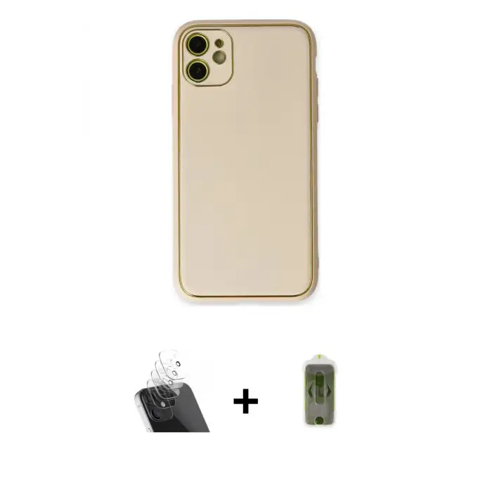 ieg™ iPhone 12 Kılıf Yadigar Klasik - Siyah Joko Magic 5D Hayalet Cam + Kamera Lens Koruma Cam - SF