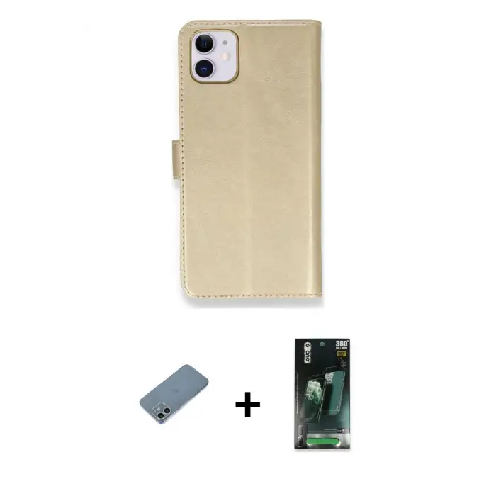 ieg™ iPhone 12 Mini Kılıf Siluet Işık Serisi - Şeffaf 360 Full Body Arka Koruyucu + Shine Kamera Lens Koruma Cam - SABE