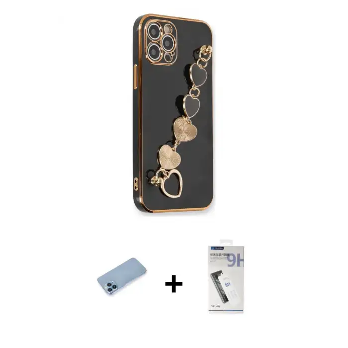 ieg™ iPhone 12 Pro Kılıf Nova Işık Prime - Şeffaf Uv Polymer Nano Ekran Koruyucu + Shine Kamera Lens Koruma Cam - MI