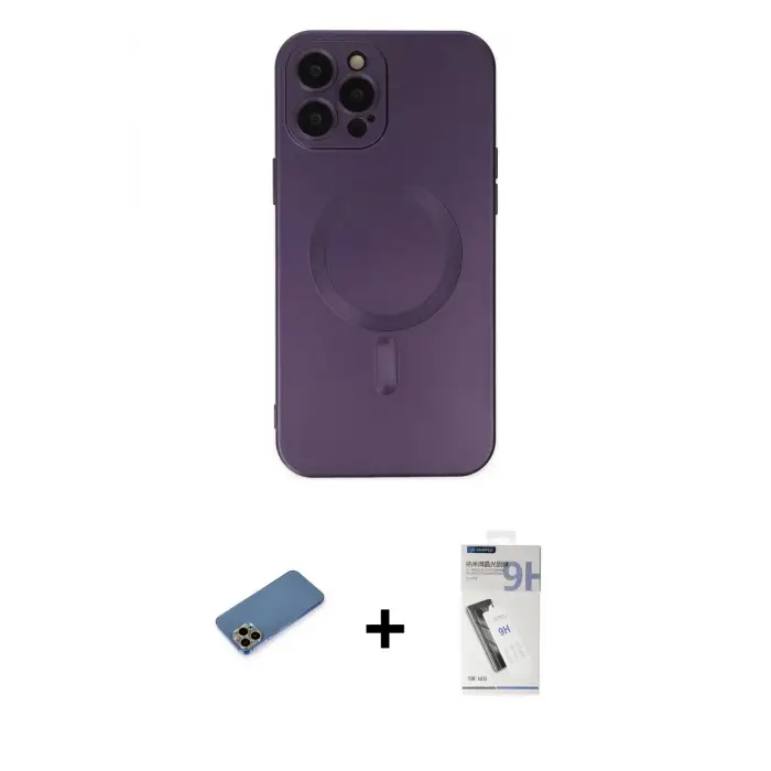 ieg™ iPhone 12 Pro Max Kılıf Akış Minimal Özel Seri - Şeffaf Uv Polymer Nano Ekran Koruyucu + Shine Kamera Lens Koruma Cam - GD