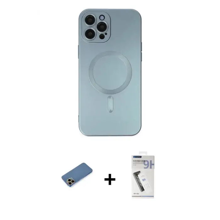 ieg™ iPhone 12 Pro Max Kılıf Akış Minimal Özel Seri - Şeffaf Uv Polymer Nano Ekran Koruyucu + Shine Kamera Lens Koruma Cam - GD