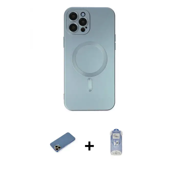 ieg™ iPhone 12 Pro Max Kılıf Akış Minimal Özel Seri - Siyah Joko Magic 5D Cam + Shine Kamera Lens Koruma Cam - GD