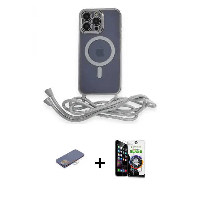 ieg™ iPhone 12 Pro Max Kılıf Eksen Özel Seri - Şeffaf Temperli Cam Ekran Koruyucu + Renkli Kamera Lens Koruma Cam - PE