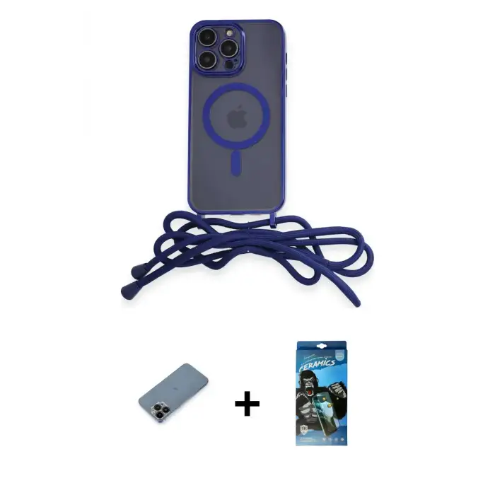 ieg™ iPhone 12 Pro Max Kılıf Eksen Özel Seri - Siyah 34D Izgaralı Cam + Shine Kamera Lens Koruma Cam - SH