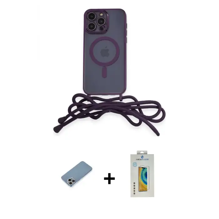 ieg™ iPhone 12 Pro Max Kılıf Eksen Özel Seri - Siyah Polymer Nano Ekran Koruyucu + Shine Kamera Lens Koruma Cam - GI