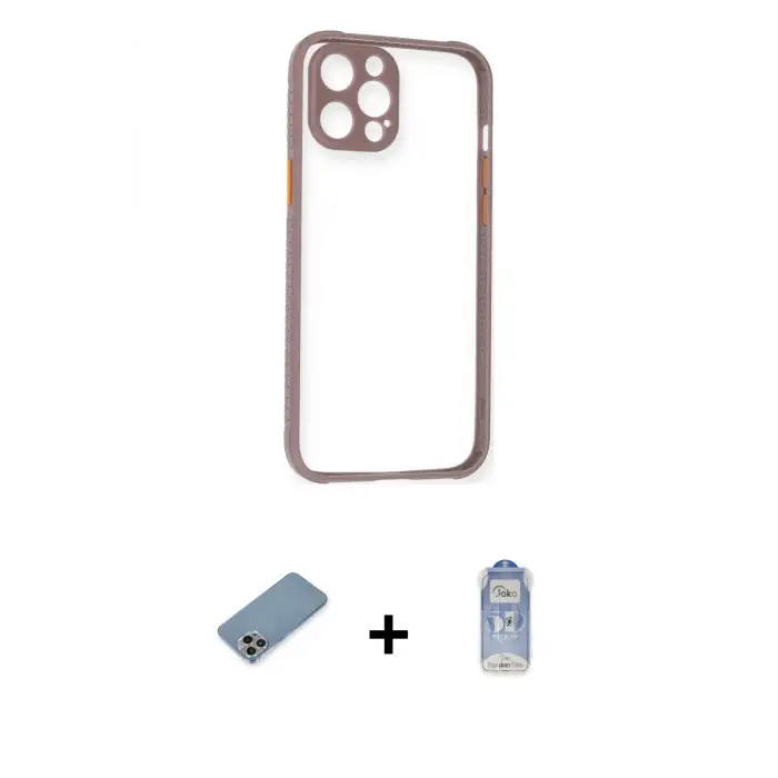 ieg™ iPhone 12 Pro Max Kılıf Nova Asil Özel Seri - Siyah Joko Magic 5D Cam + Shine Kamera Lens Koruma Cam - GI