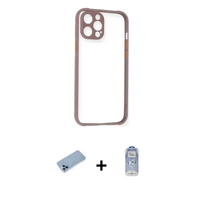 ieg™ iPhone 12 Pro Max Kılıf Nova Asil Özel Seri - Siyah Joko Magic 5D Cam + Shine Kamera Lens Koruma Cam - MI