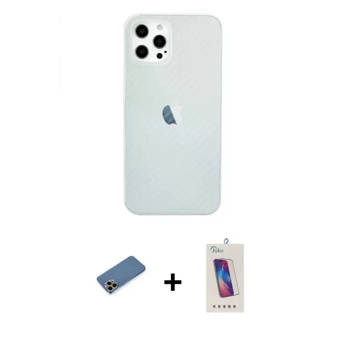 ieg™ iPhone 12 Pro Max Kılıf Nova Çizgi - Siyah Joko 5D Cam + Shine Kamera Lens Koruma Cam - GD