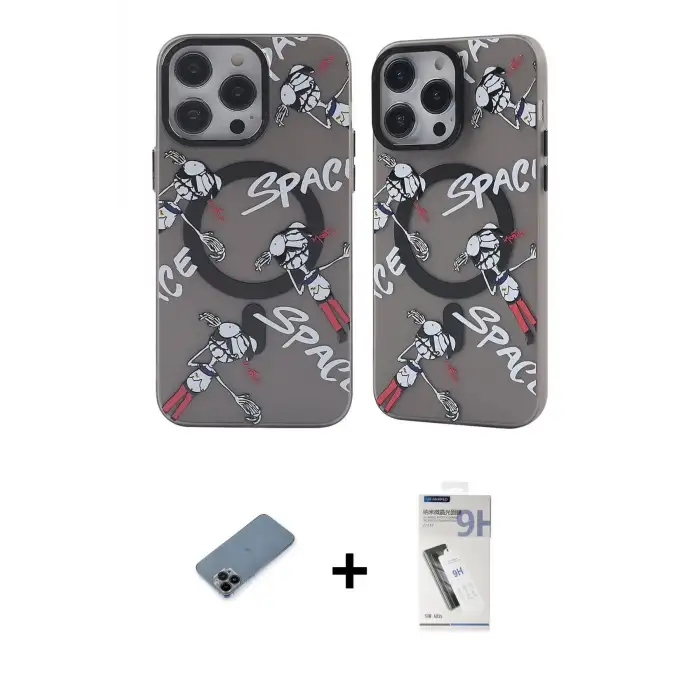 ieg™ iPhone 12 Pro Max Kılıf Nova Doku Koleksiyonu - Şeffaf Uv Polymer Nano Ekran Koruyucu + Shine Kamera Lens Koruma Cam - SH