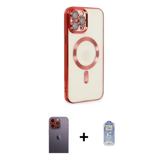 ieg™ iPhone 12 Pro Max Kılıf Nova Işık Özel Seri - Siyah Joko Magic 5D Cam + Neon Fosforlu Kamera Lens - TU