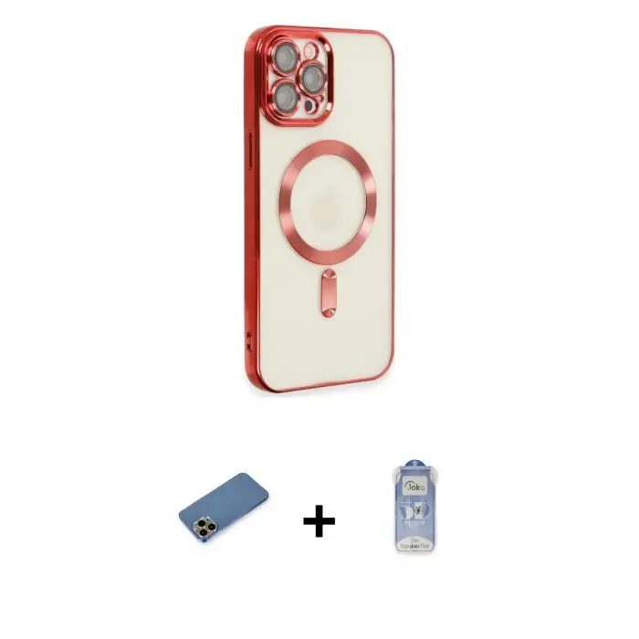 ieg™ iPhone 12 Pro Max Kılıf Nova Işık Özel Seri - Siyah Joko Magic 5D Cam + Shine Kamera Lens Koruma Cam - GD