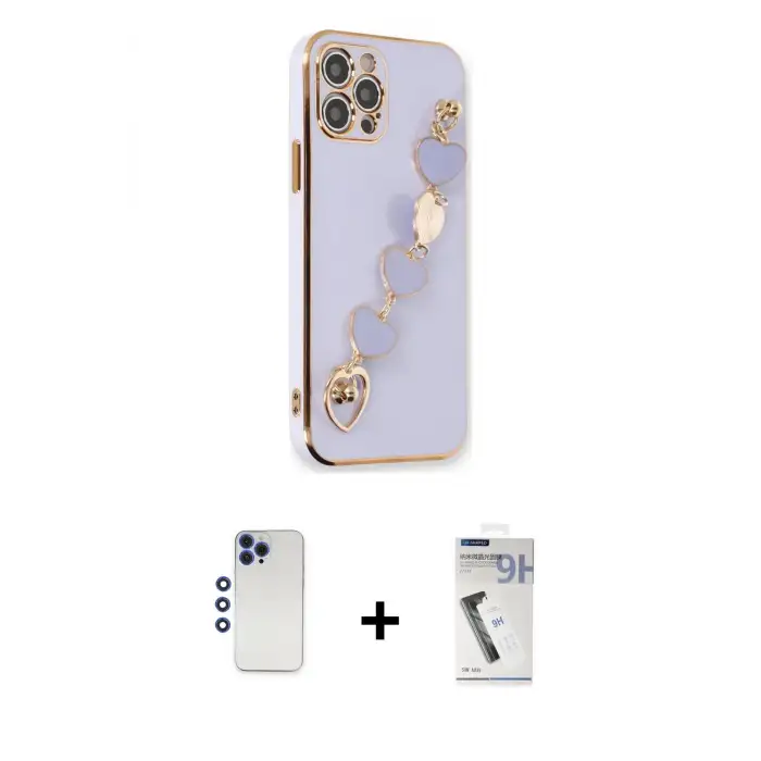 ieg™ iPhone 12 Pro Max Kılıf Nova Işık Prime - Şeffaf Uv Polymer Nano Ekran Koruyucu + Shine Kamera Lens - LT