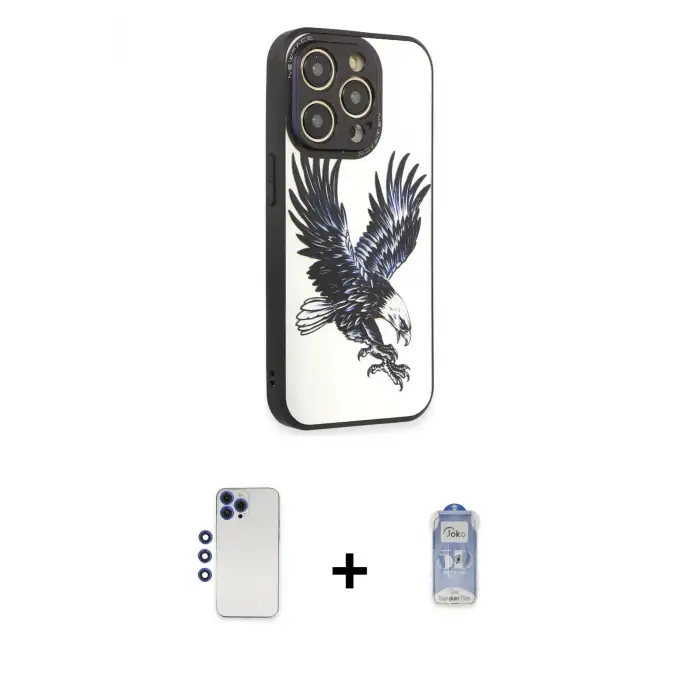 ieg™ iPhone 12 Pro Max Kılıf Odak Klasik Serisi - Siyah Joko Magic 5D Cam + Shine Kamera Lens - LT