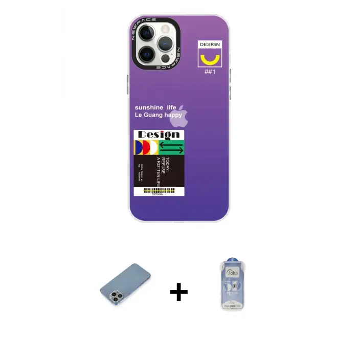 ieg™ iPhone 12 Pro Max Kılıf Siluet Çizgi Koleksiyonu - Siyah Joko Magic 5D Cam + Shine Kamera Lens Koruma Cam - GI