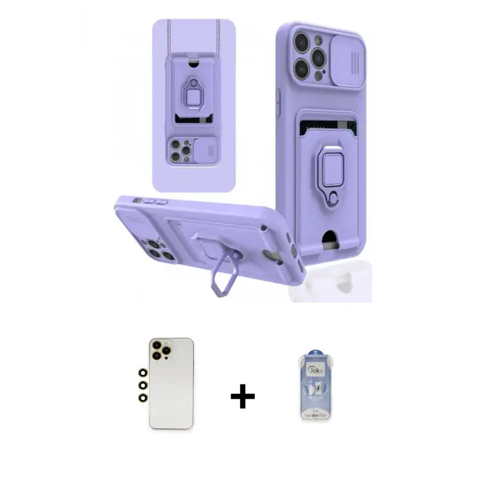 ieg™ iPhone 12 Pro Max Kılıf Vadi Form Prime - Siyah Joko Magic 5D Cam + Shine Kamera Lens - GD