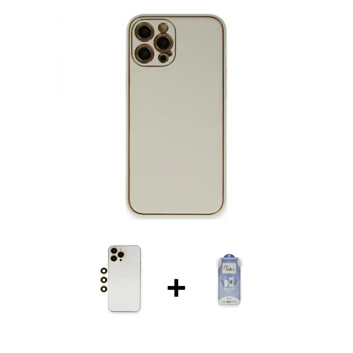 ieg™ iPhone 12 Pro Max Kılıf Yadigar Klasik - Siyah Joko Magic 5D Cam + Shine Kamera Lens - GD