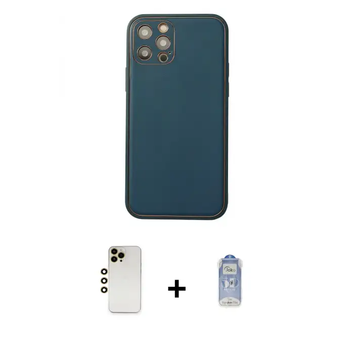 ieg™ iPhone 12 Pro Max Kılıf Yadigar Klasik - Siyah Joko Magic 5D Cam + Shine Kamera Lens - GD