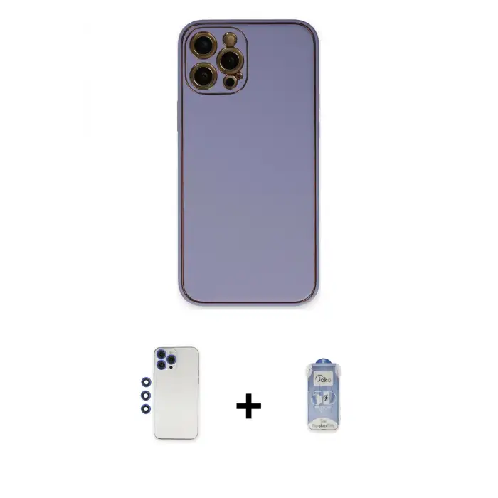 ieg™ iPhone 12 Pro Max Kılıf Yadigar Klasik - Siyah Joko Magic 5D Cam + Shine Kamera Lens - LT