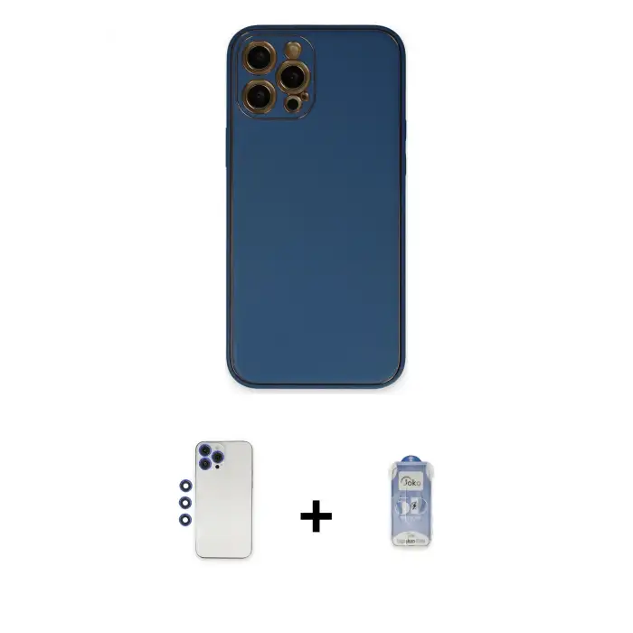 ieg™ iPhone 12 Pro Max Kılıf Yadigar Klasik - Siyah Joko Magic 5D Cam + Shine Kamera Lens - LT