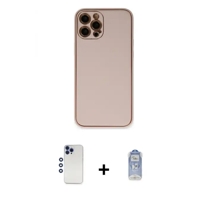 ieg™ iPhone 12 Pro Max Kılıf Yadigar Klasik - Siyah Joko Magic 5D Cam + Shine Kamera Lens - LT