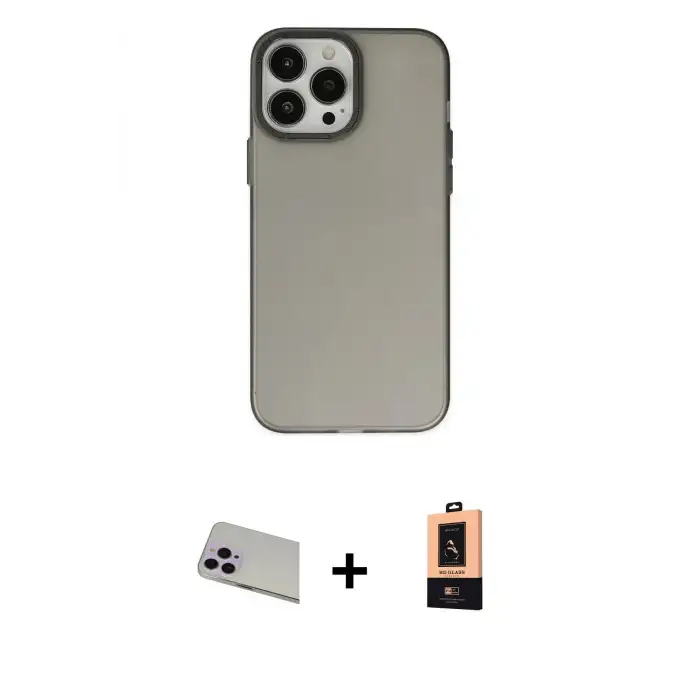 ieg™ iPhone 13 Pro Max Kılıf Ahenk Çizgi Prime - Şeffaf Maxco Cam Ekran Koruyucu + Rainbow Kamera Lens Koruma Cam - MR