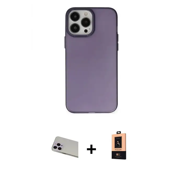 ieg™ iPhone 13 Pro Max Kılıf Ahenk Çizgi Prime - Şeffaf Maxco Cam Ekran Koruyucu + Rainbow Kamera Lens Koruma Cam - MR